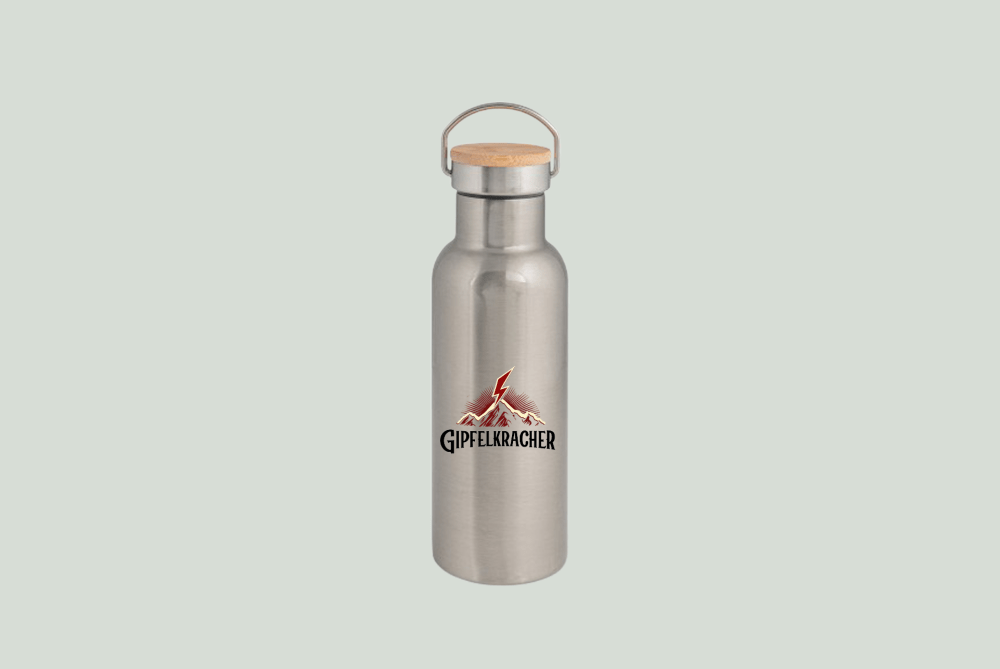 Gipfelkracher -  Thermoflasche Bambus 500 ml