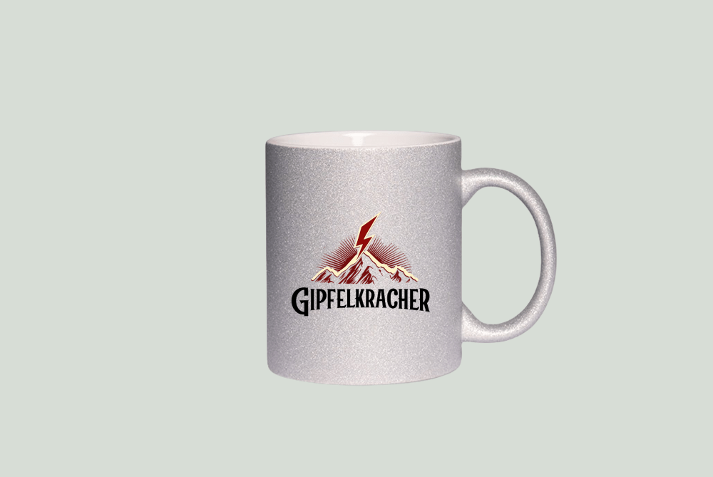 Gipfelkracher -  Glitzer-Keramiktasse – Bild 2