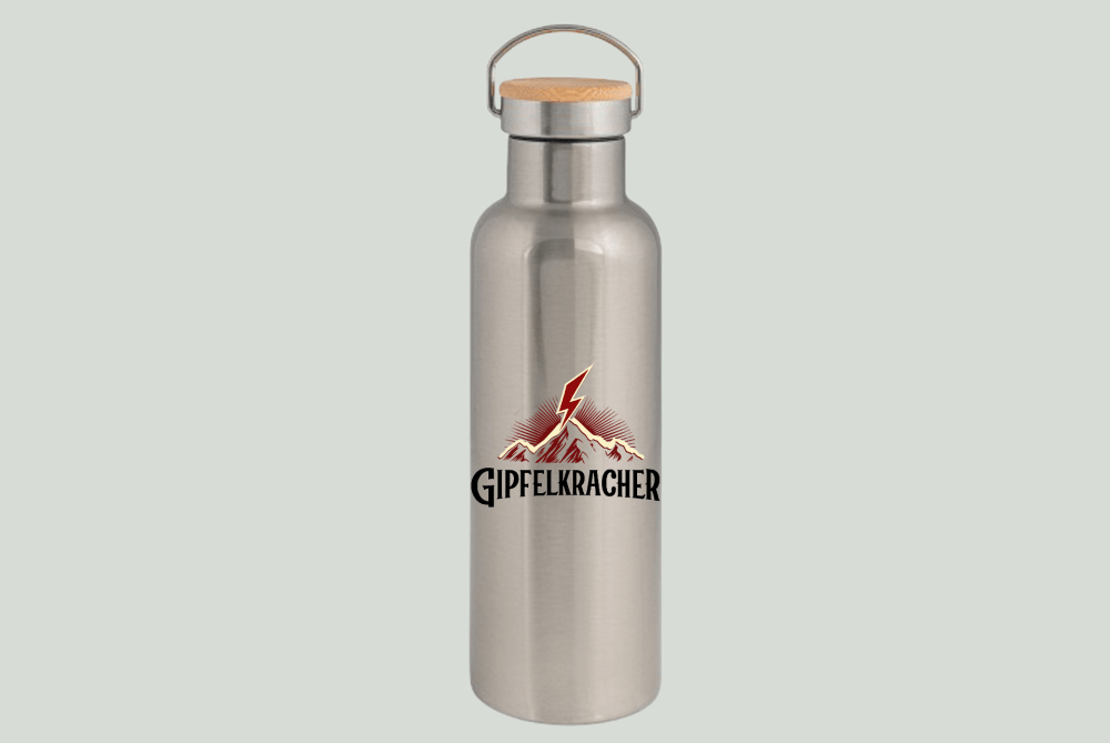 Gipfelkracher -  Thermoflasche Bambus 750 ml